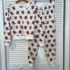 Better Together Fleece Jogger Set Small Gingerbread in White ~ WARM & Cozy